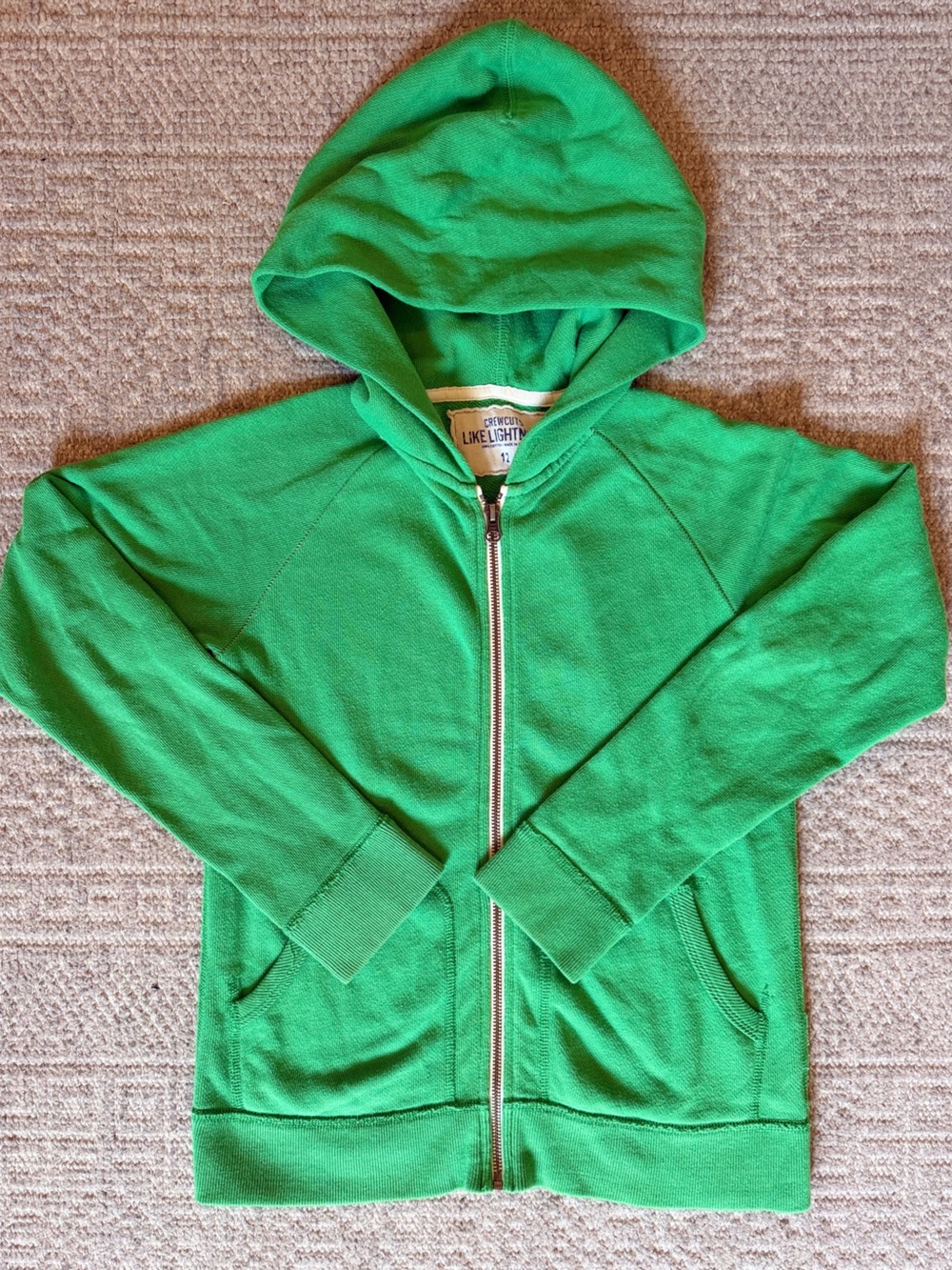 EUC Crew Cuts Kelly green hoodie sweatshirt size 12